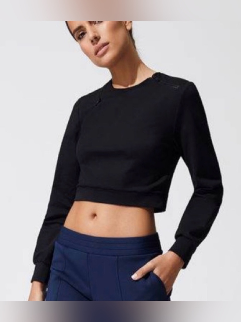 Cushnie et ochs cropped zipper long sleeve top - Picture 5 of 12